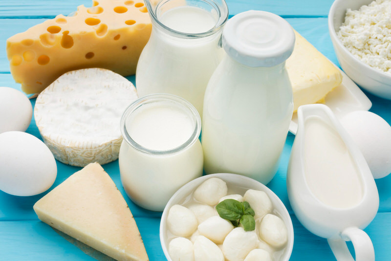 Dairy, like milk and cheese, are some of the most common sources of butyrate acid.