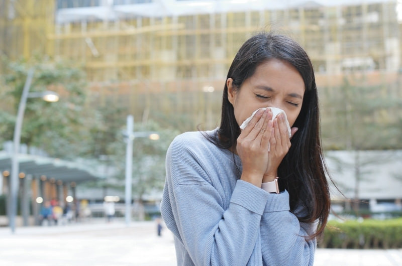 A young woman who is constantly getting a runny nose after eating might have gustatory Rhinitis.