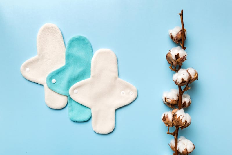 A set of 3 reusable menstrual pads